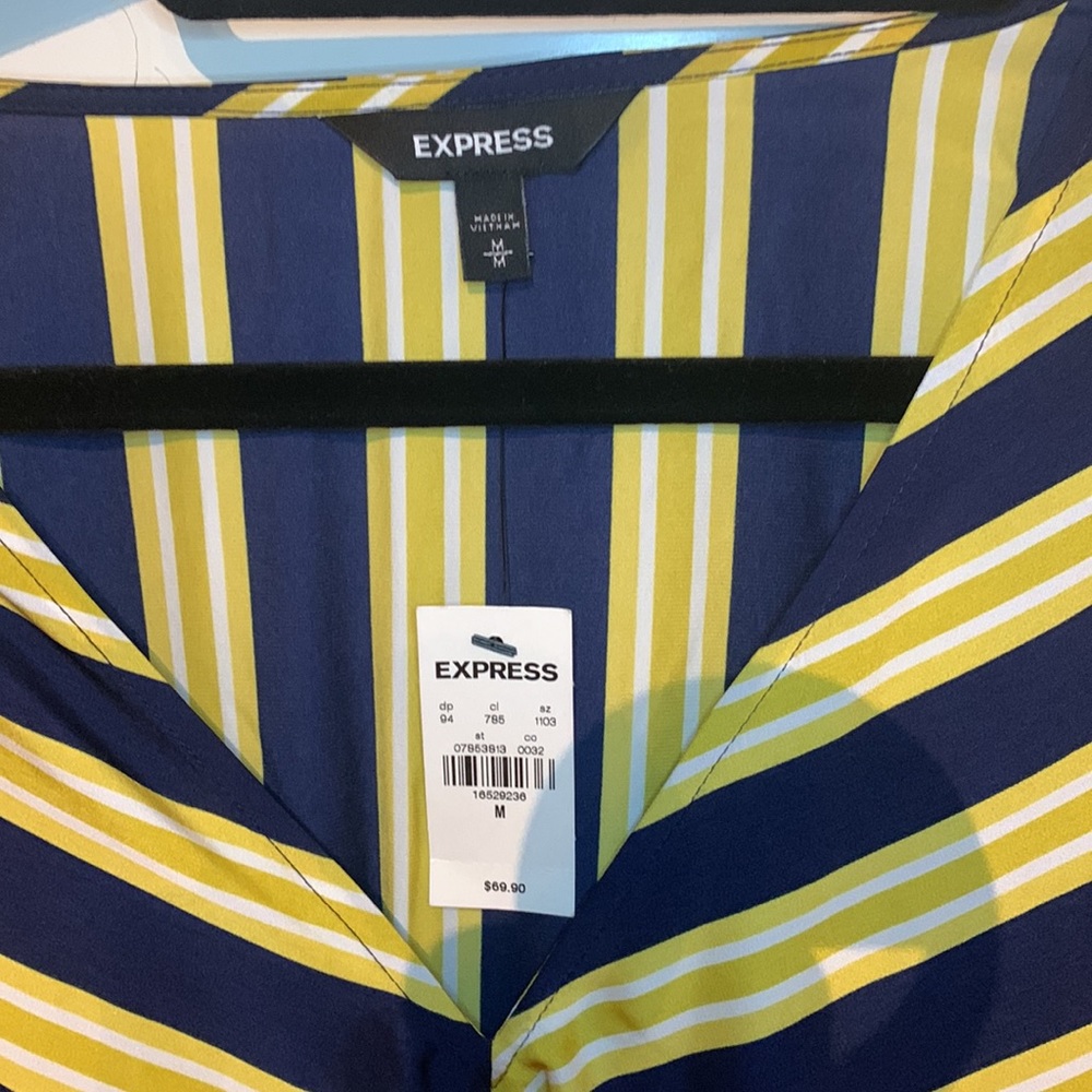 Express Blue and Yellow Dress - Picture 3 of 5